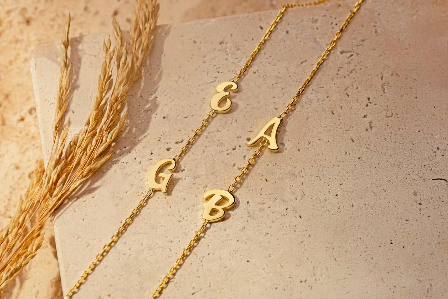 İki Harfli El Yazısı Döküm Köprücük Kolye | 925 Gümüş