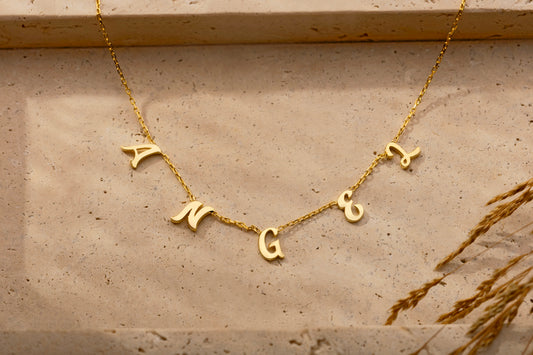 El Yazısı Döküm Harfli İsim Kolye | 925 Gümüş