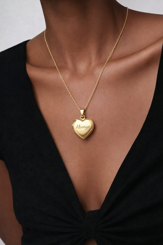 Kalpli Kapaklı Fotoğraflı Kolye | 925 Gümüş