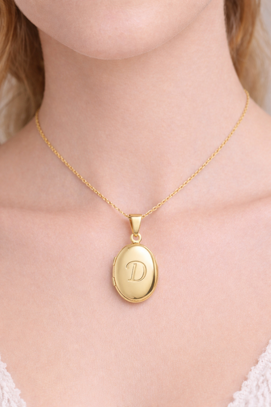 Oval Kapaklı Fotoğraflı Kolye | 925 Gümüş