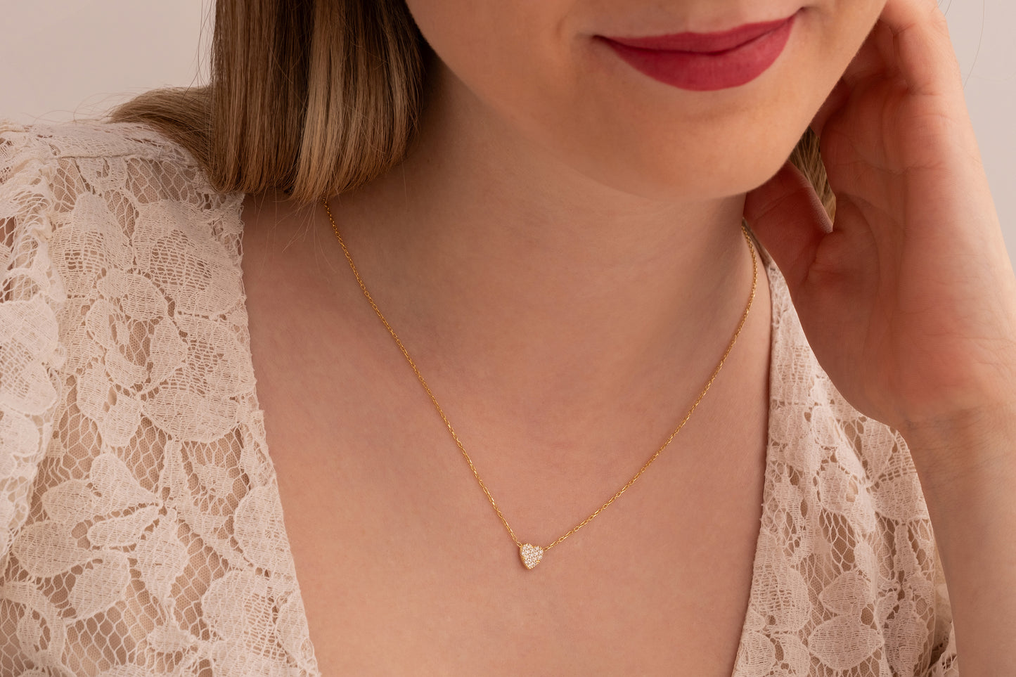 Taşlı Kalp Kolye | 925 Gümüş