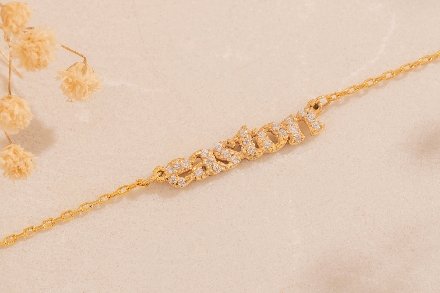 Taşlı İsim Kolye | 925 Gümüş