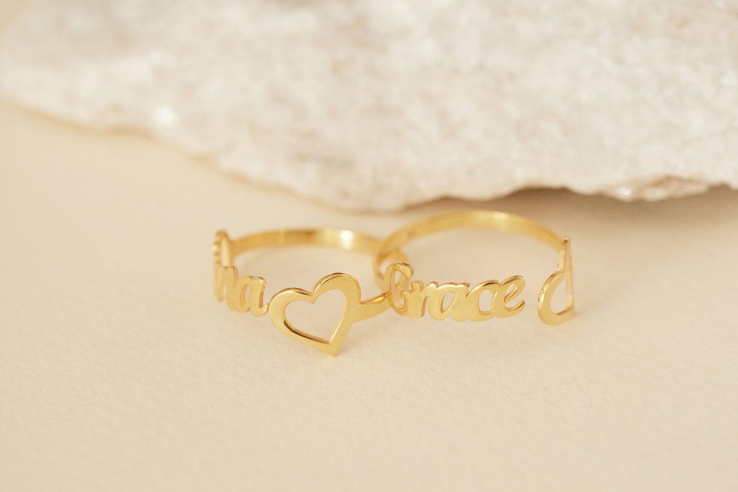 Kalpli İsim Yüzük | 925 Gümüş