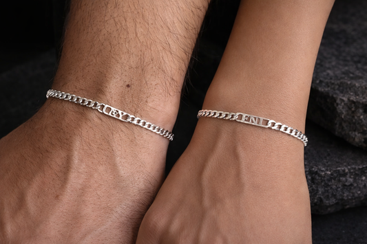 Unisex Gurmet Harf | İsim bileklik 925 Gümüş