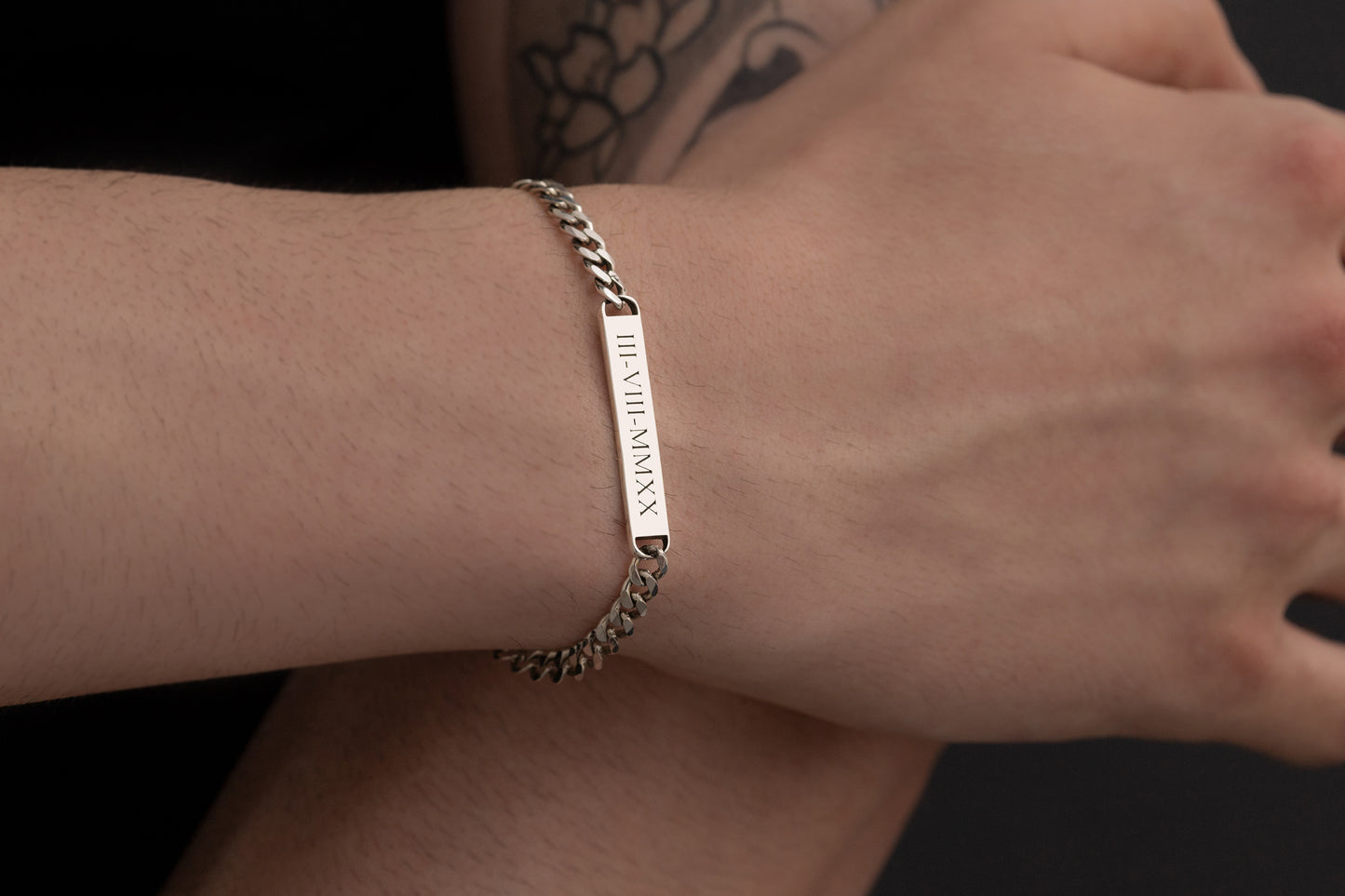 Erkek Gurmet Baget İsim Bileklik | 925 Gümüş