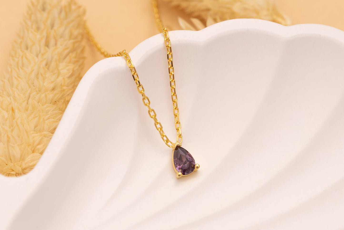 Damla Taşlı Kolye | 14 Ayar Altın