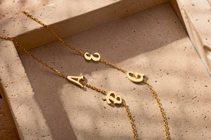 İki Harfli El Yazısı Döküm Köprücük Kolye | 925 Gümüş