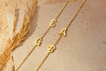 İki Harfli El Yazısı Döküm Köprücük Kolye | 925 Gümüş