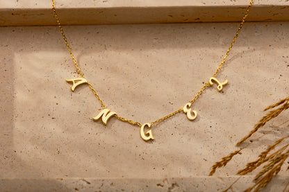 El Yazısı Döküm Harfli İsim Kolye | 925 Gümüş