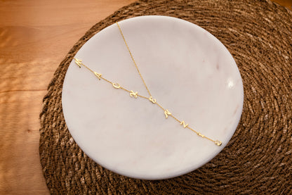 Döküm Harf El Yazısı Y kolye| 925 Gümüş