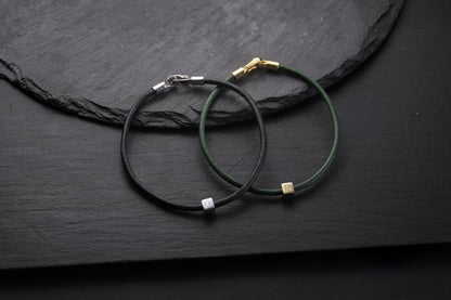 Tek Harfli Deri Bileklik | 925 Gümüş