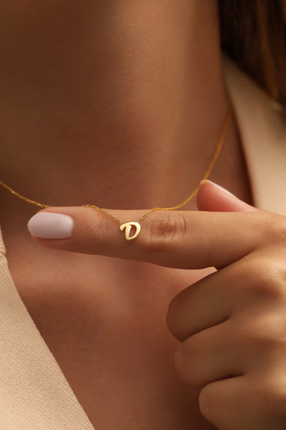 El Yazısı Döküm Tek Harf kolye | 925 Gümüş