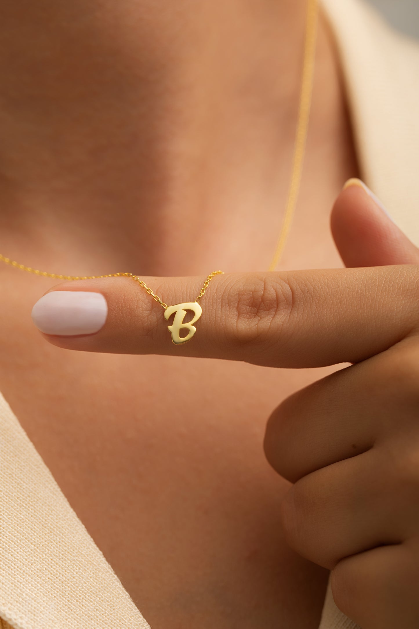 El Yazısı Döküm Tek Büyük Harf kolye | 925 Gümüş