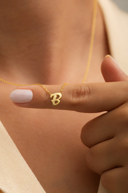 El Yazısı Döküm Tek Büyük Harf kolye | 925 Gümüş