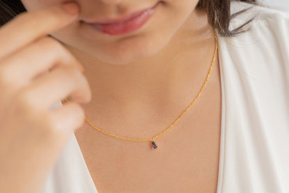 Damla Taşlı Kolye | 14 Ayar Altın