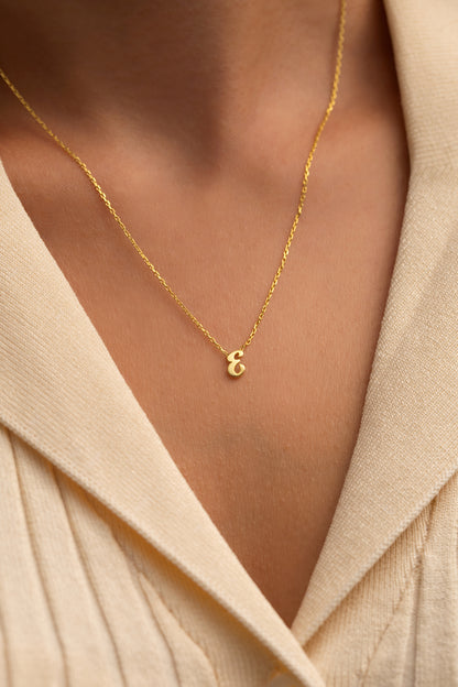 El Yazısı Döküm Tek Harf kolye | 925 Gümüş