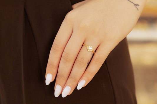 Çiçek Desenli İnci Yüzük | 925 Gümüş