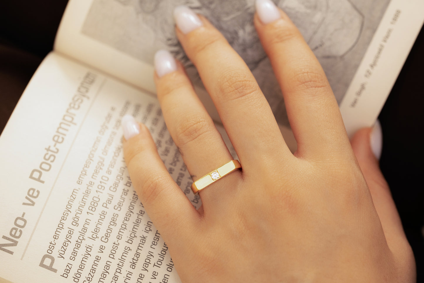 Yuvarlak Taşlı Düz Tasarımlı Yüzük | 925 Gümüş