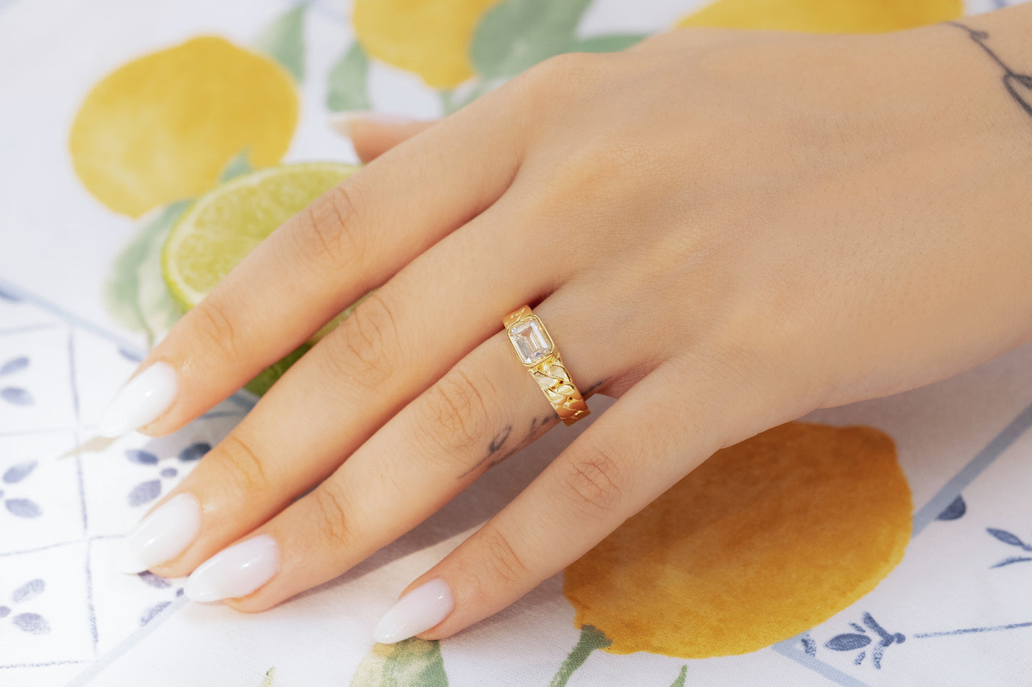 Zirkon Taşlı Baget Yüzük | 925 Gümüş