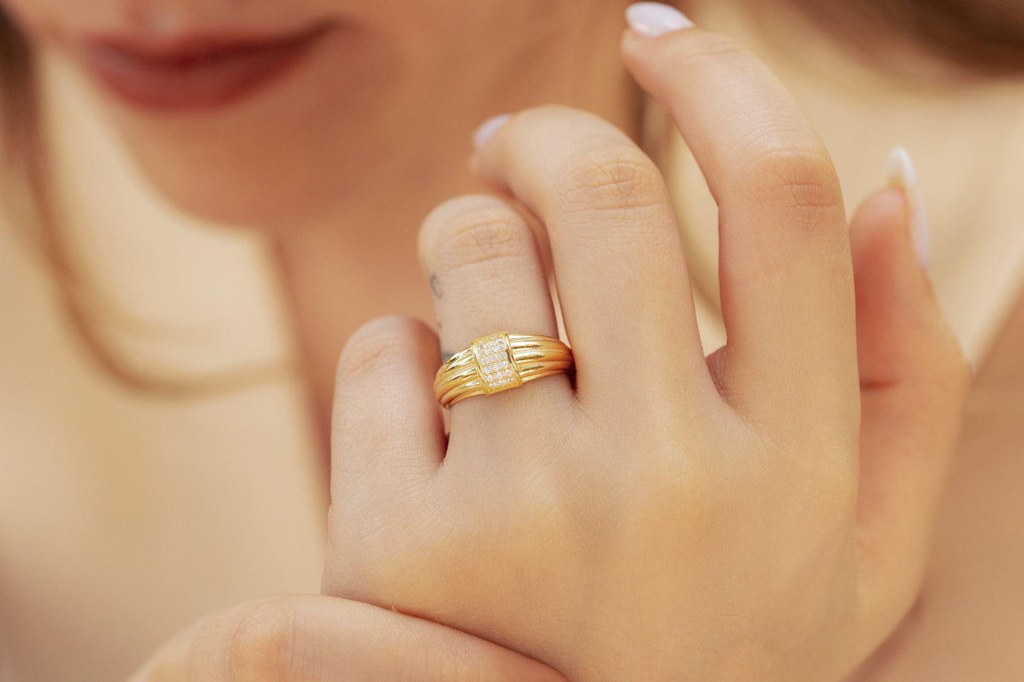 Zirkon Taşlı Kubbe Yüzük | 925 Gümüş