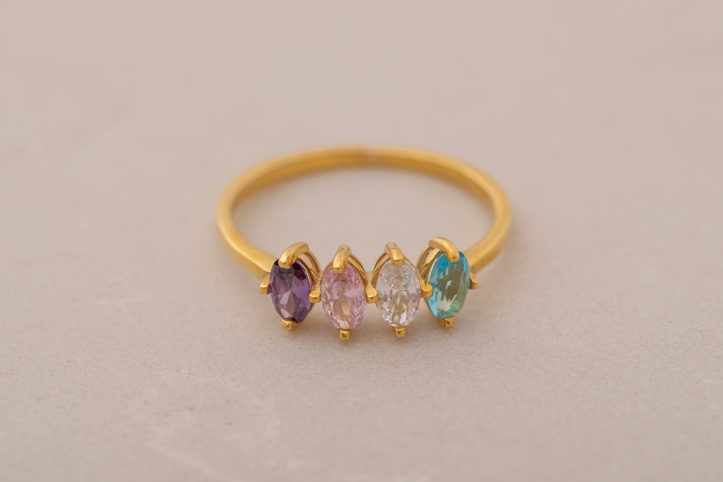 Oval Doğum Taşlı Minimal Yüzük | 925 Gümüş