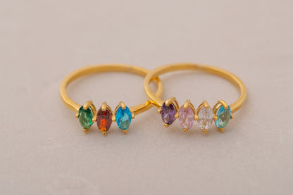 Oval Doğum Taşlı Minimal Yüzük | 925 Gümüş