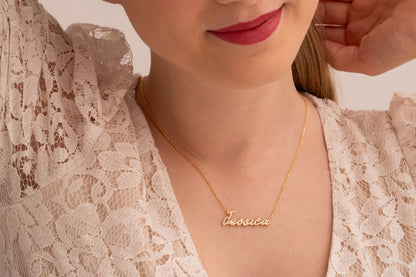 Taşlı İsim Kolye | 14 Ayar Altın