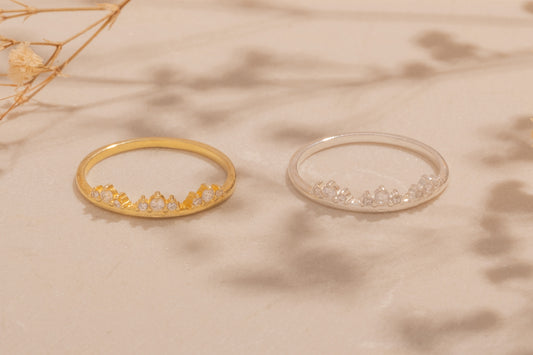 Zirkon Taşlı Üç Taçlı Yüzük | 14 Ayar Altın