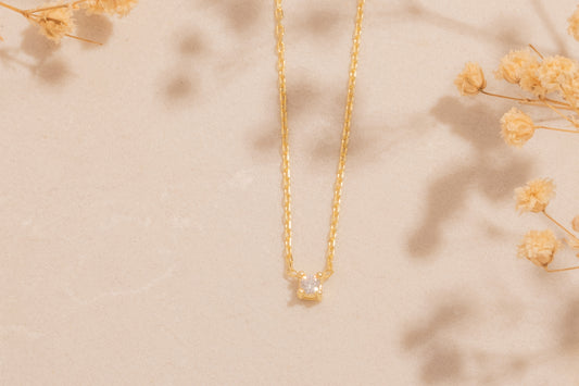 Dört Tırnaklı Tek Taş Kolye | 925 Gümüş