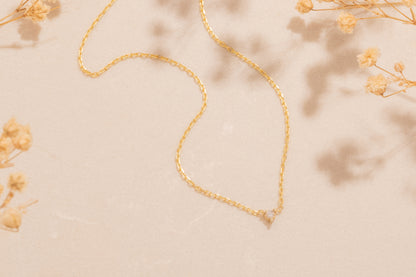 Üç Tırnaklı Tek Taş Kolye | 925 Gümüş