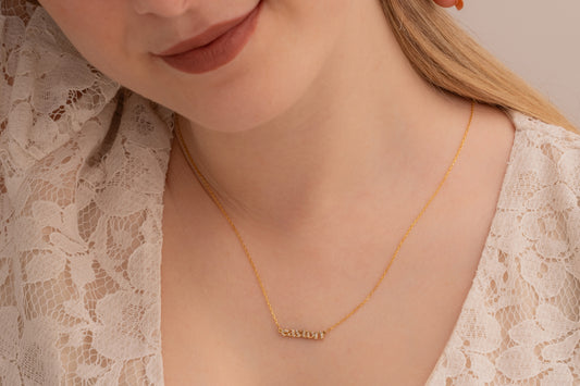 Taşlı İsim  Kolye | 925 Gümüş