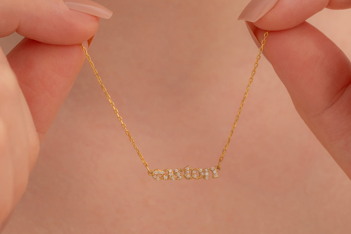 Taşlı İsim  Kolye | 925 Gümüş