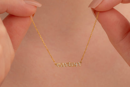 Taşlı İsim  Kolye | 925 Gümüş