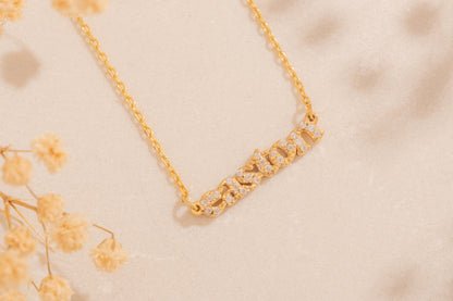 Taşlı İsim  Kolye | 925 Gümüş