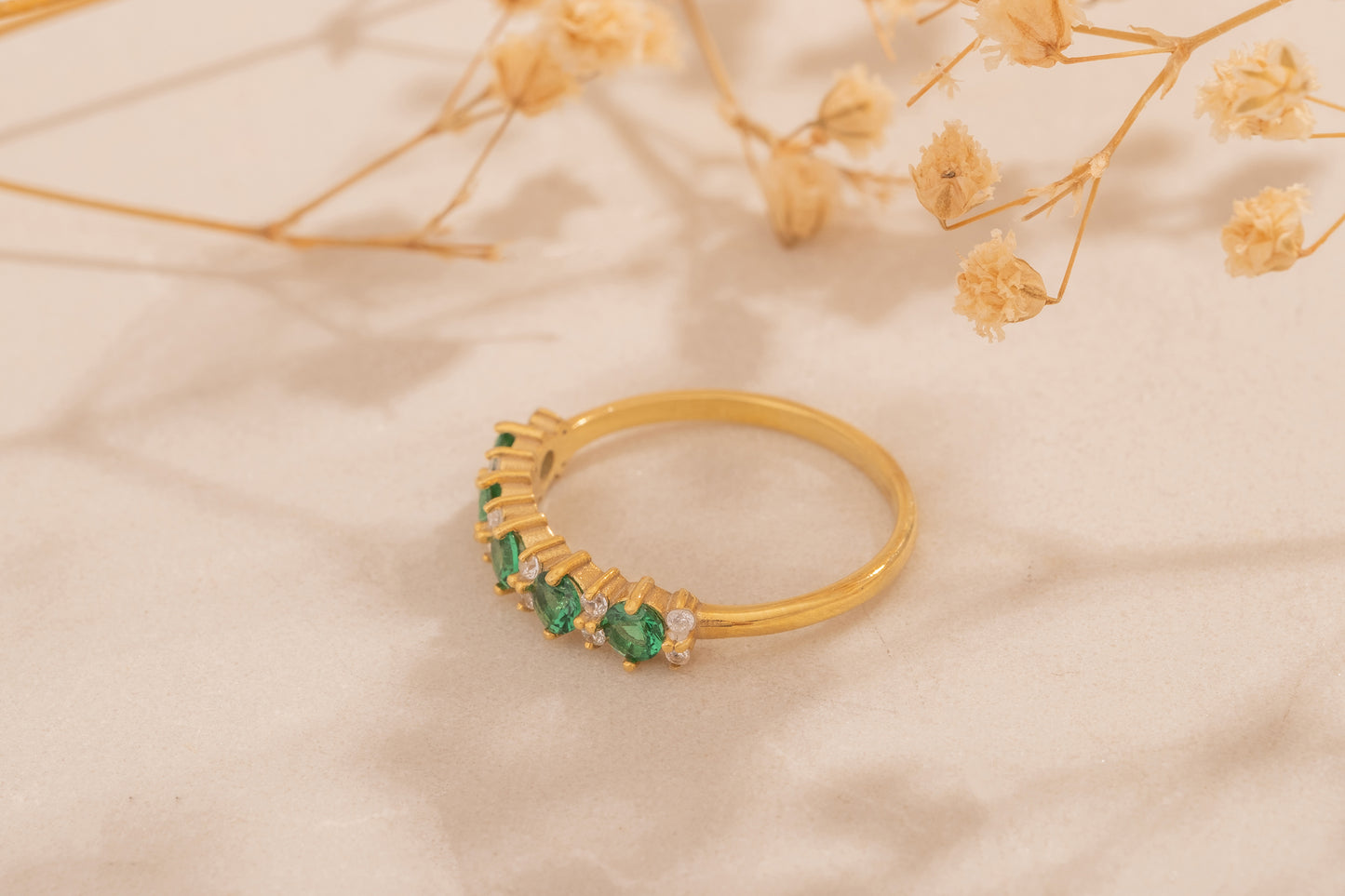 5 Yuvarlak Taşlı Renkli Yüzük | 925 Gümüş