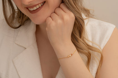 Doğum Taşlı Çapraz Bileklik | 925 Gümüş