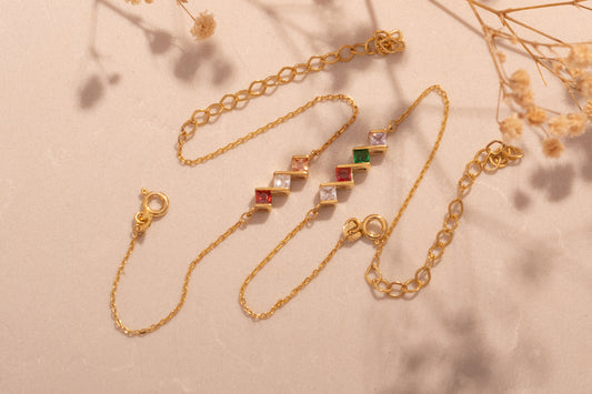 Doğum Taşlı Çapraz Bileklik | 925 Gümüş