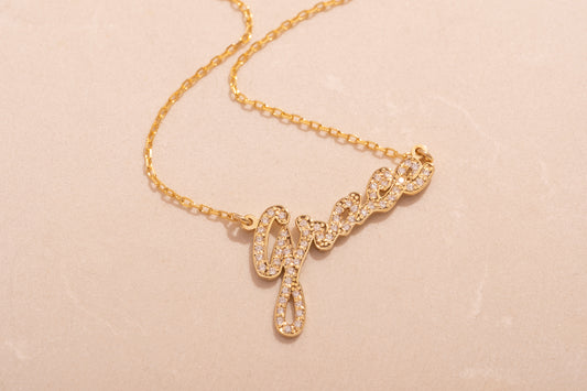 Taşlı İsim Kolye | 925 Gümüş