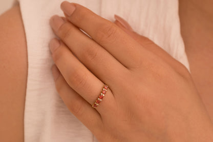 Renkli Zirkon Taşlı Yüzük | 925 Gümüş