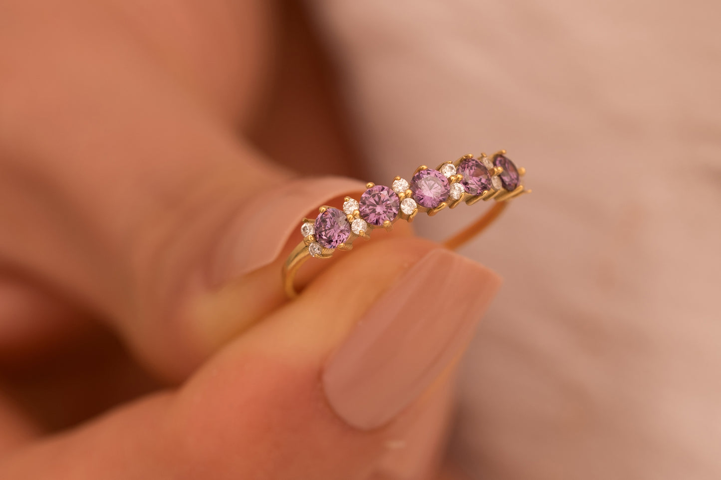 Renkli Zirkon Taşlı Yüzük | 14 Ayar Altın