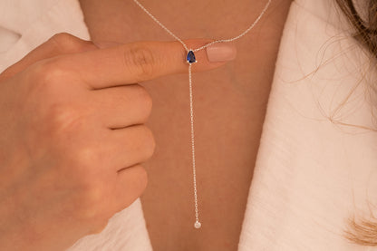 Damla Taşlı Y Kolye | 925 Gümüş