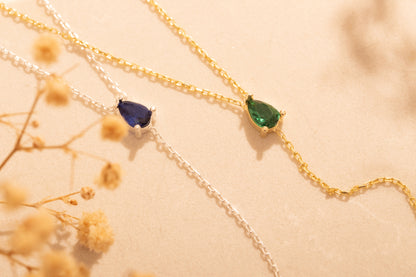 Damla Taşlı Y Kolye | 925 Gümüş