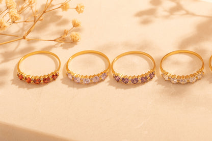 Renkli Zirkon Taşlı Yüzük | 925 Gümüş