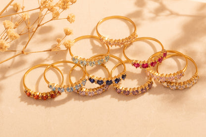 Renkli Zirkon Taşlı Yüzük | 925 Gümüş