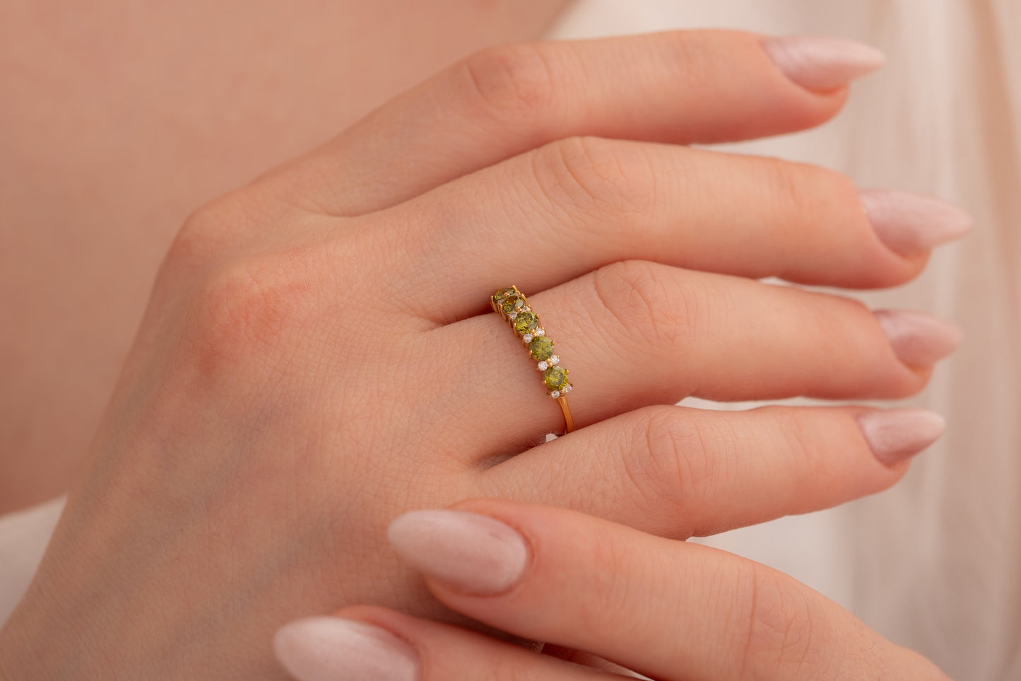 Renkli Zirkon Taşlı Yüzük | 14 Ayar Altın