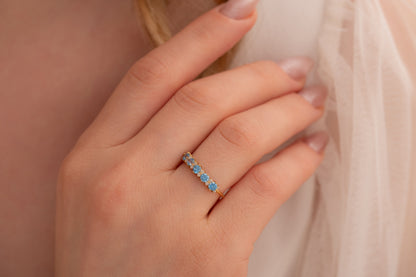 Renkli Zirkon Taşlı Yüzük | 14 Ayar Altın