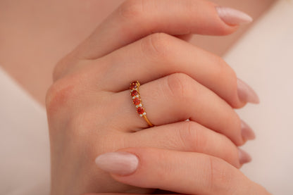 Renkli Zirkon Taşlı Yüzük | 925 Gümüş