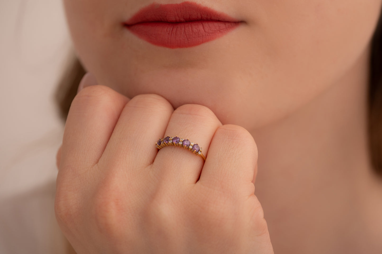 Renkli Zirkon Taşlı Yüzük | 14 Ayar Altın