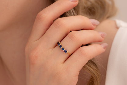 Renkli Zirkon Taşlı Yüzük | 14 Ayar Altın