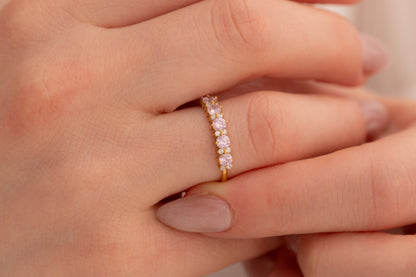 Renkli Zirkon Taşlı Yüzük | 14 Ayar Altın